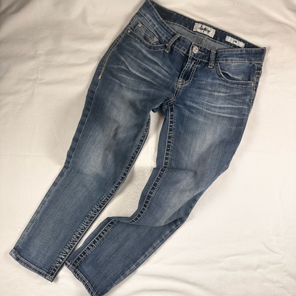 Daytrip lynx Women's Faded Blue Cropped Jeans skinny size 27